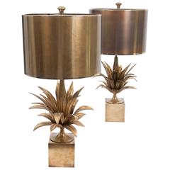 Vintage Matched Pair of “Agave a Gorge” Table Lamps by Maison Charles