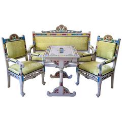 Vintage Theatrical "Egyptian" Living-Room Set, France, circa 1940s