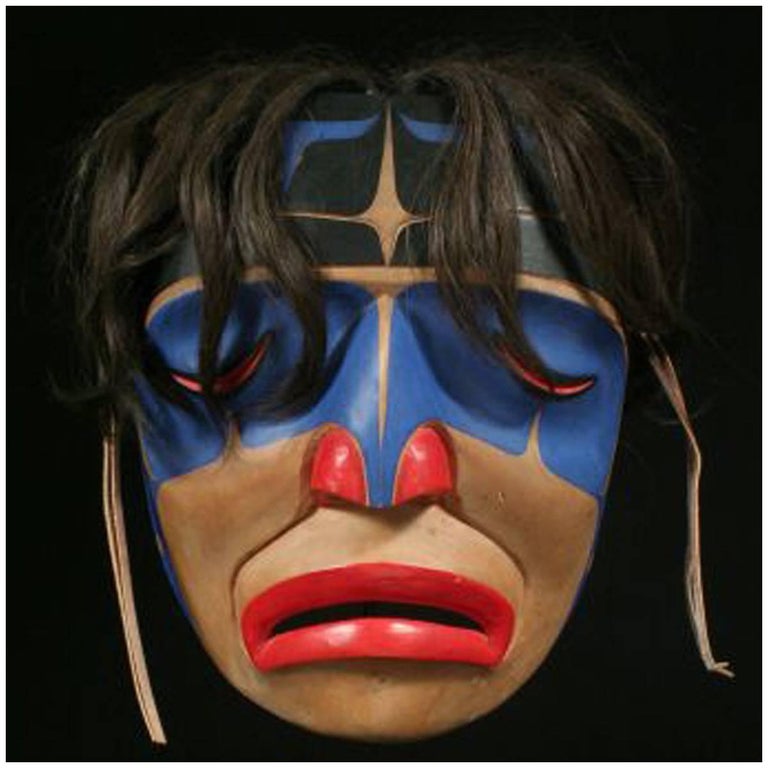 Masque tribal indien de la côte nord-ouest de l'Amérique du Nord du 20e  siècle George Hunt Jr En vente sur 1stDibs | masque hunt