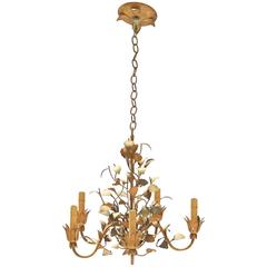 Five-Arm Tole' Painted Chandelier 3