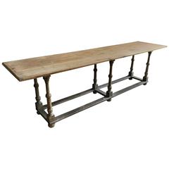 Country Pine Trestle Table, 19th Century