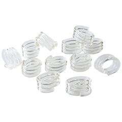 Set of 12 Vintage Lucite Napkin Rings with Coil Design