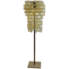 1960s Mazzega Interlocking Murano Iridescent Glass Square Floor Lamp 2