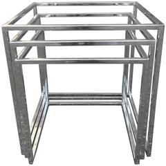 Set of Three Nickel Nesting Tables 10