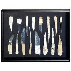 Confiscated Prison Shanks Shivs Presented in a Shadowbox