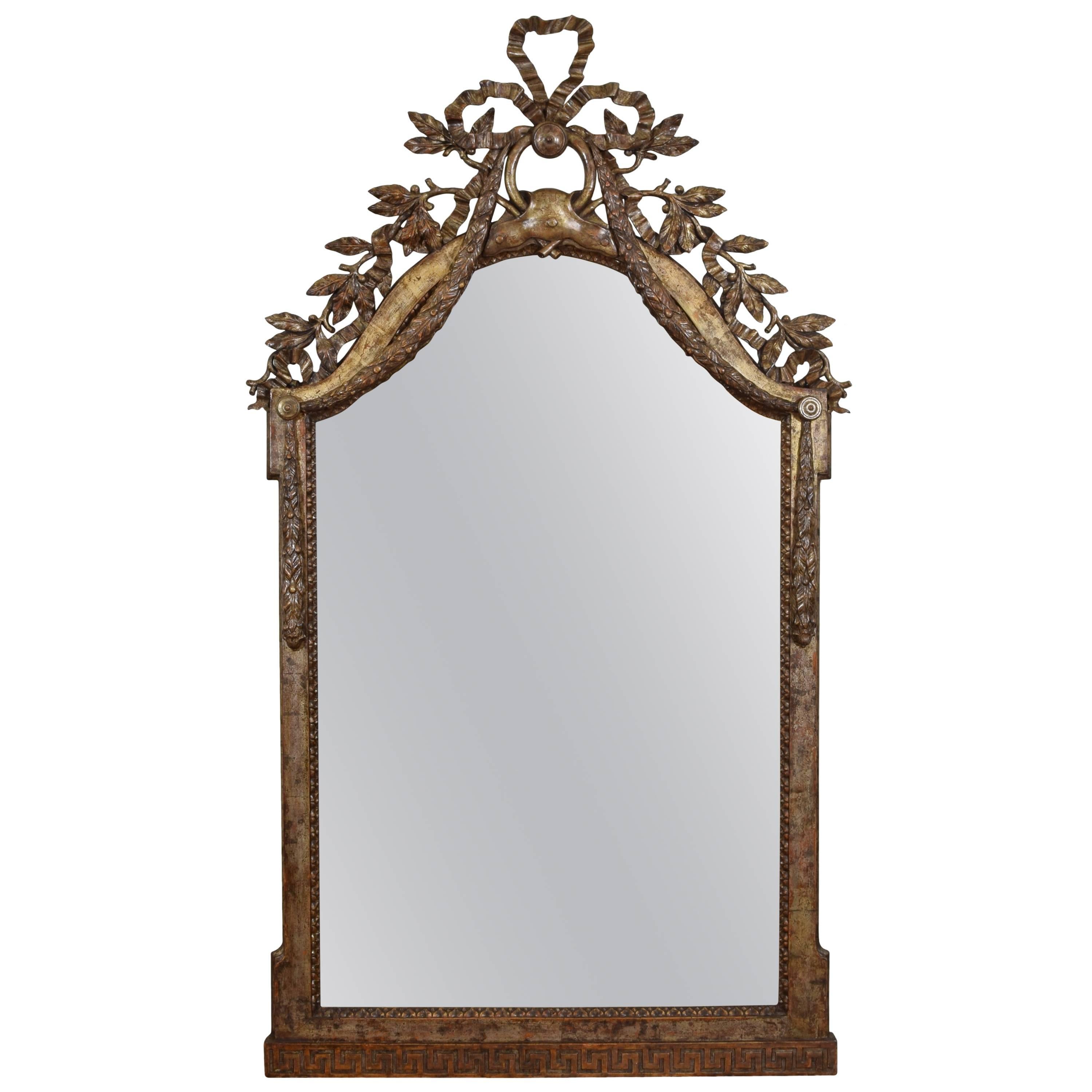 Exceptional Italian, Parma, Carved and Silvered Wooden Mirror, circa 1780