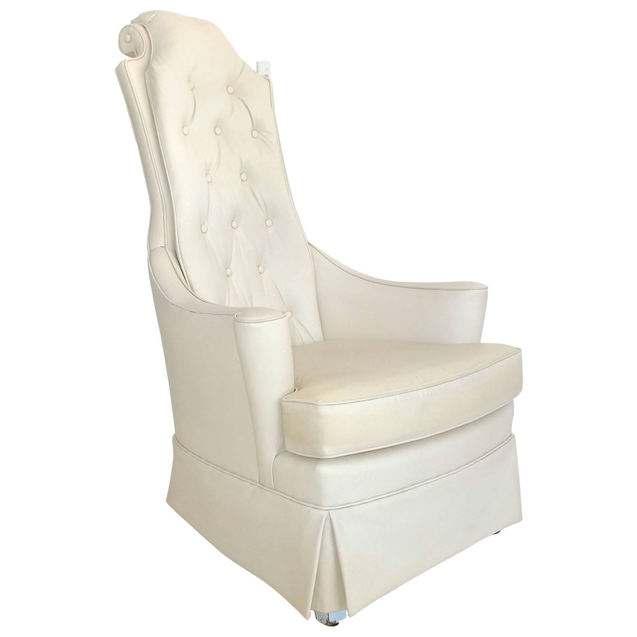Hollywood Regency High Back Lounge Chair For Sale