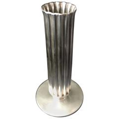 Silver Plate Ribbed Bud Vase