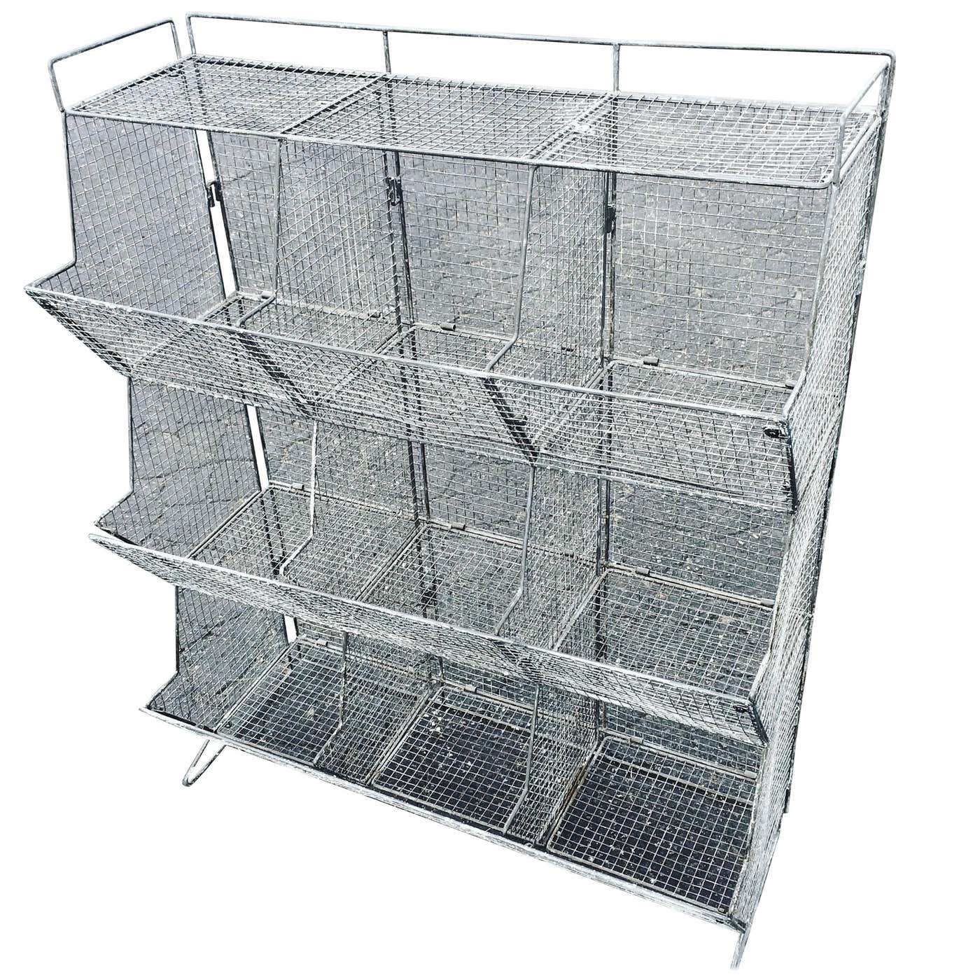 Industrial Style Wire Mesh Storage Bin at 1stDibs | wire mesh storage ...