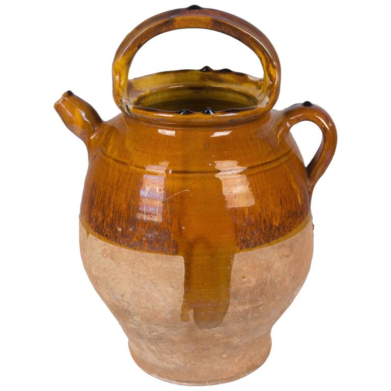 French Terracotta Vinaigrier or Vinegar Pot For Sale