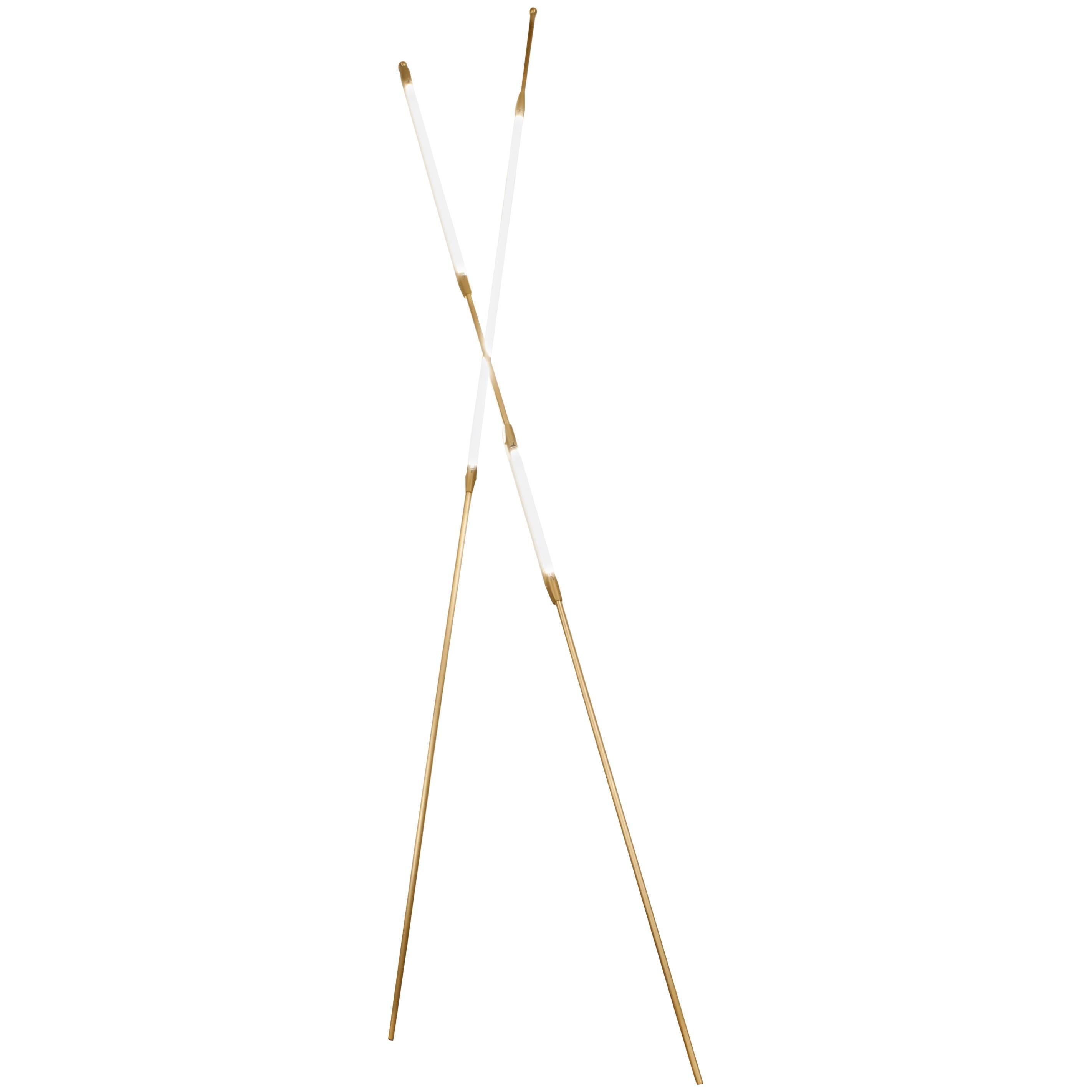 Paire de poutres biseautées Bec Brittain, lampadaire LED en laiton