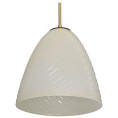 Large Italian Murano Gold Art Glass Brass Dome Light by Archimede Seguso, 1950s 4