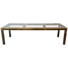 Mastercraft Brass and Glass Extension Dining Table