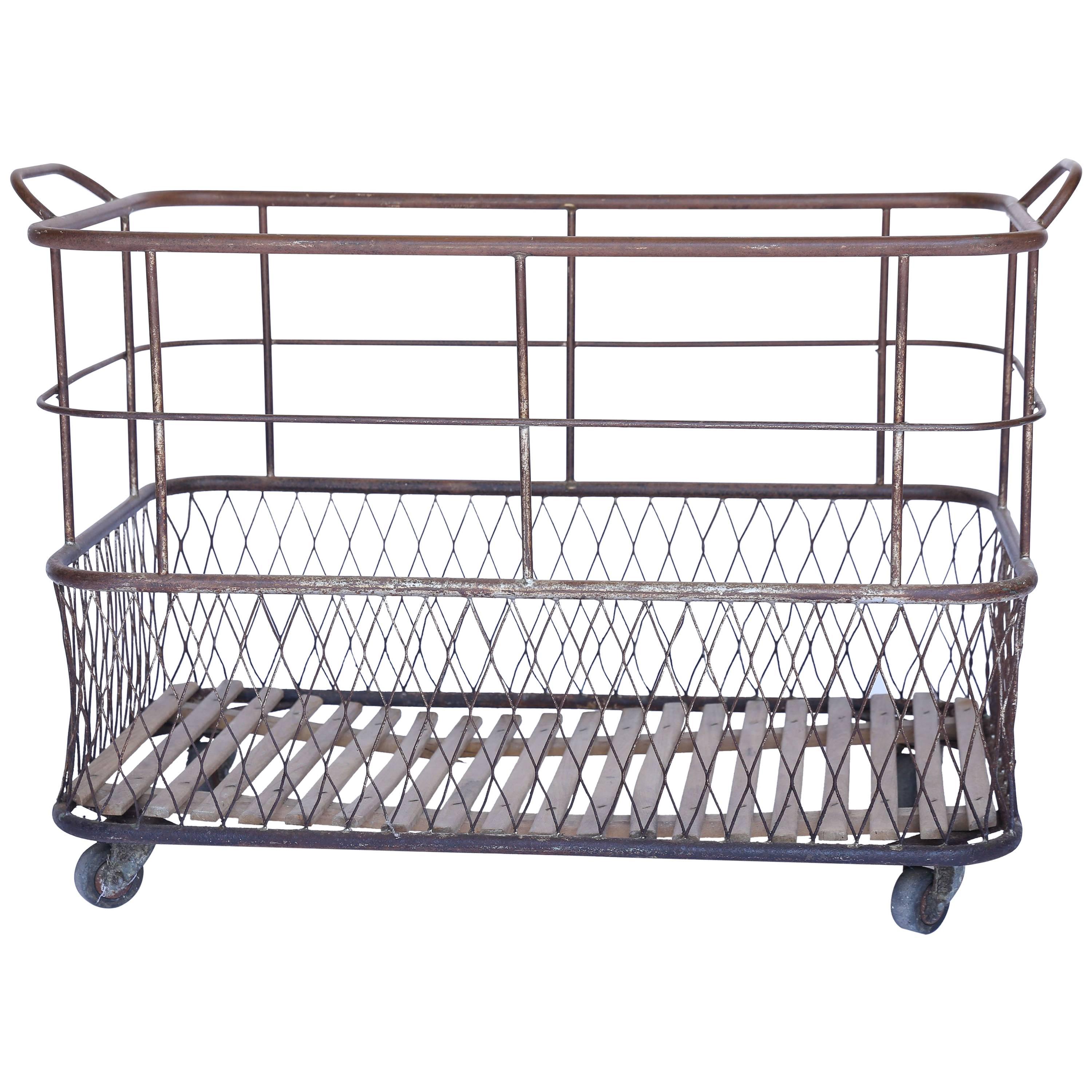 Industrial Linen Cart from France
