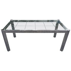 Design Institute of America Chrome and Glass Dining Table