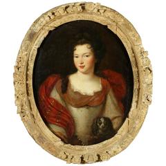 18th Century Oil Painting on Canvas Attributed to Jean-Baptiste Santerre