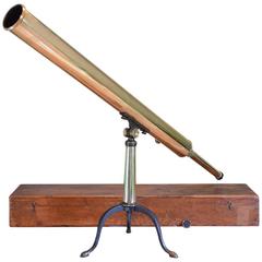 Antique Telescope, 2.75" Refracting Achromatic Library Scope, Early 19th Century