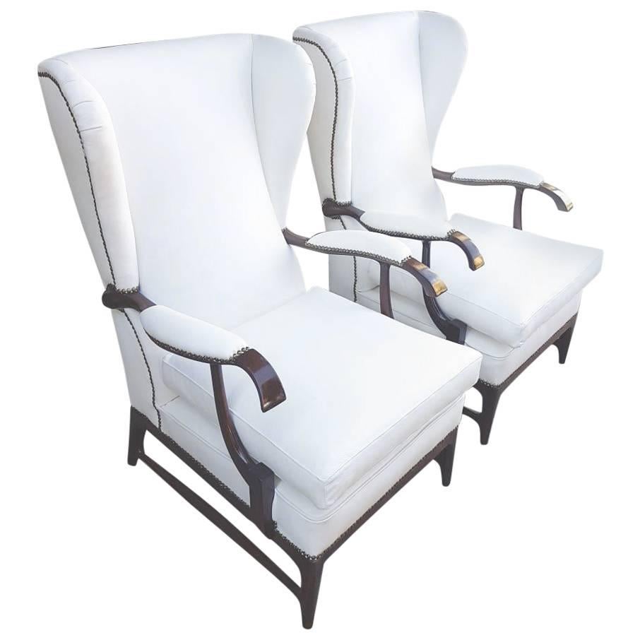 Pair of Mid-Century Wingback Arm Chairs, by Paolo Buffa