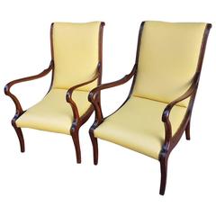 Italian 1950s Lounge Chairs Fully Restored Leather Upholstery Wood Structure 6