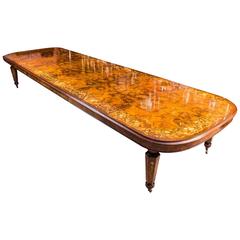 Huge Bespoke Handmade Floral Marquetry Burr Walnut Dining Table 6
