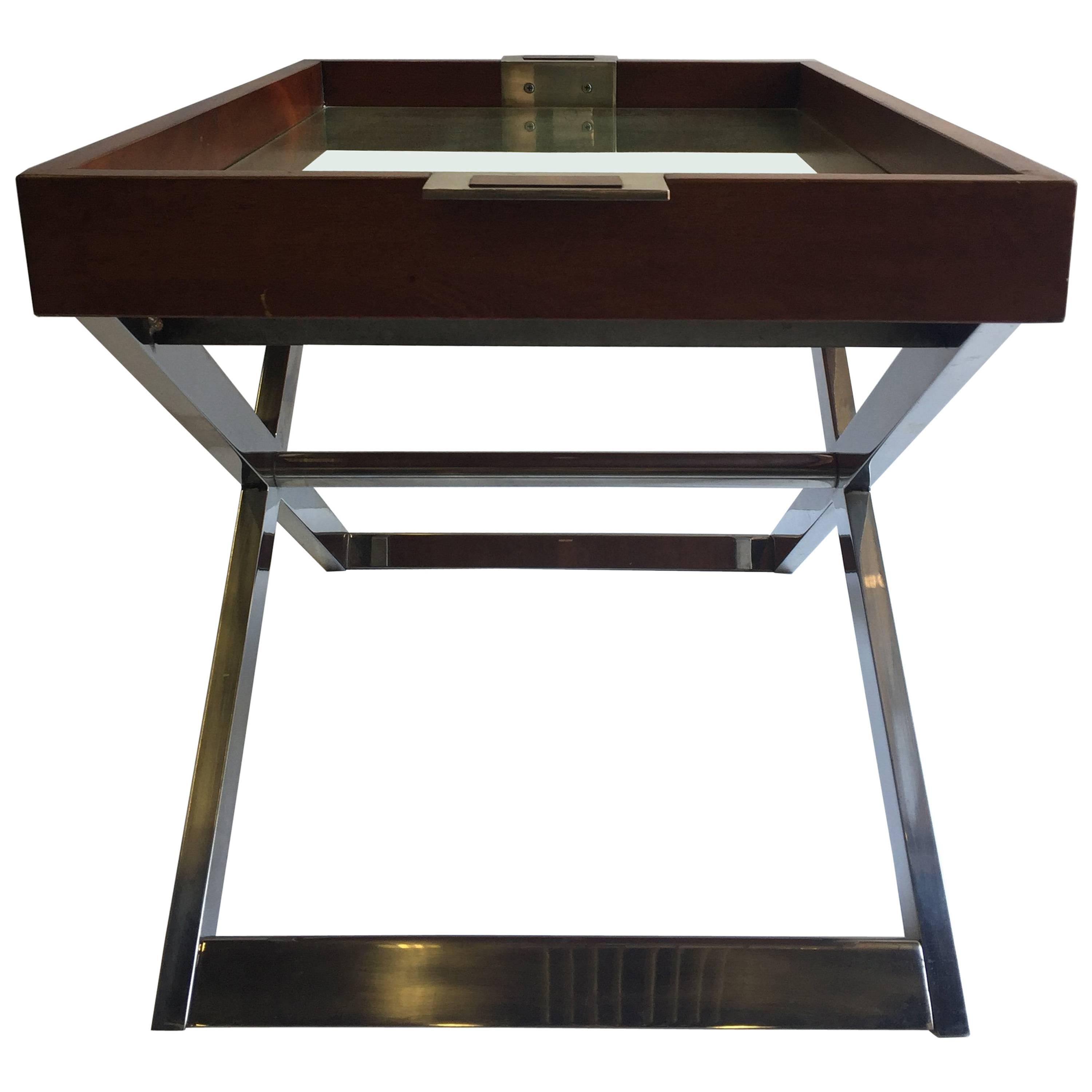Very Rich Luxurious Ralph Lauren Tray Table on Stand or Cocktail Table