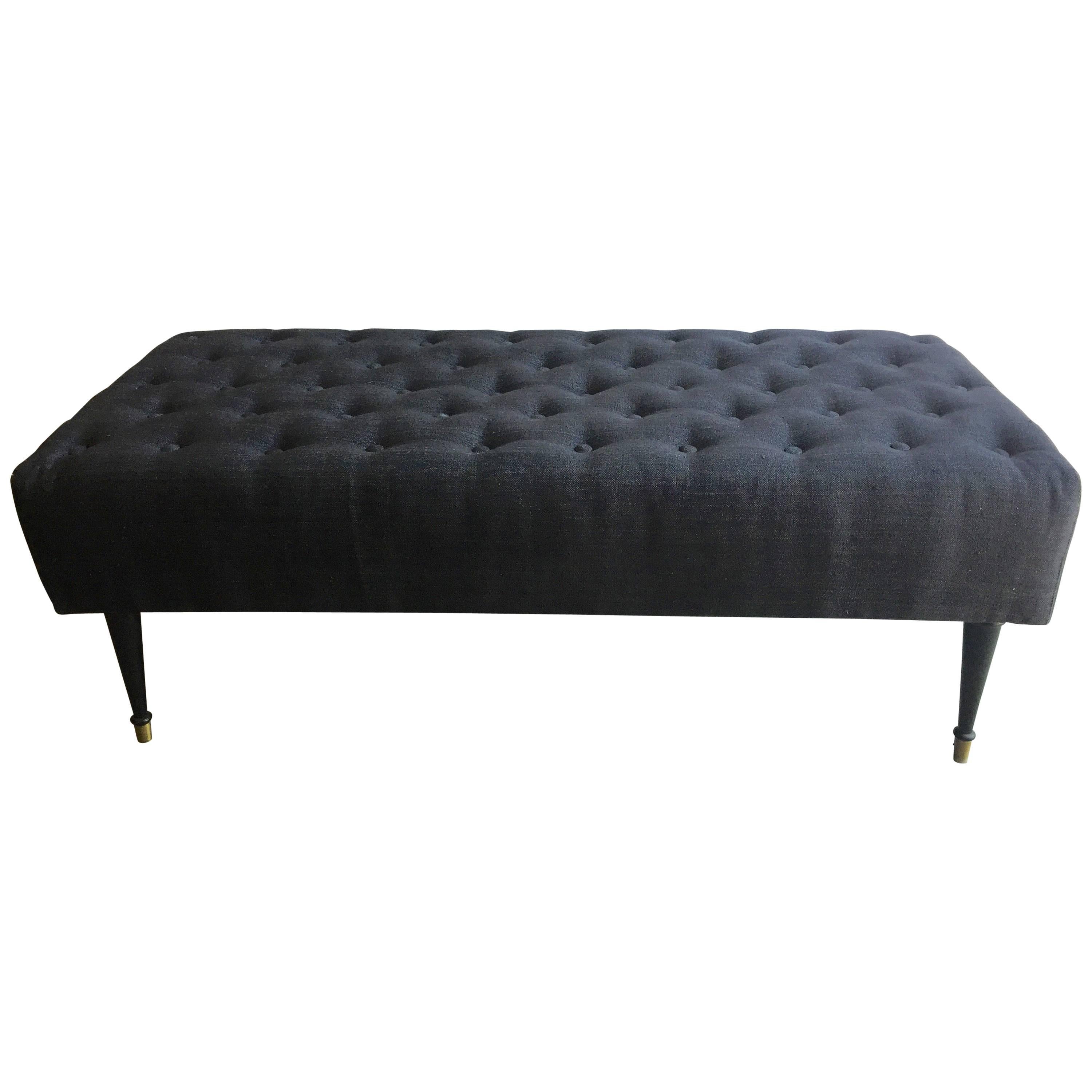 Handsome Tufted Upholstered Bench Coffee Table
