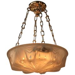 French Art Deco Pendant Light by Muller Freres