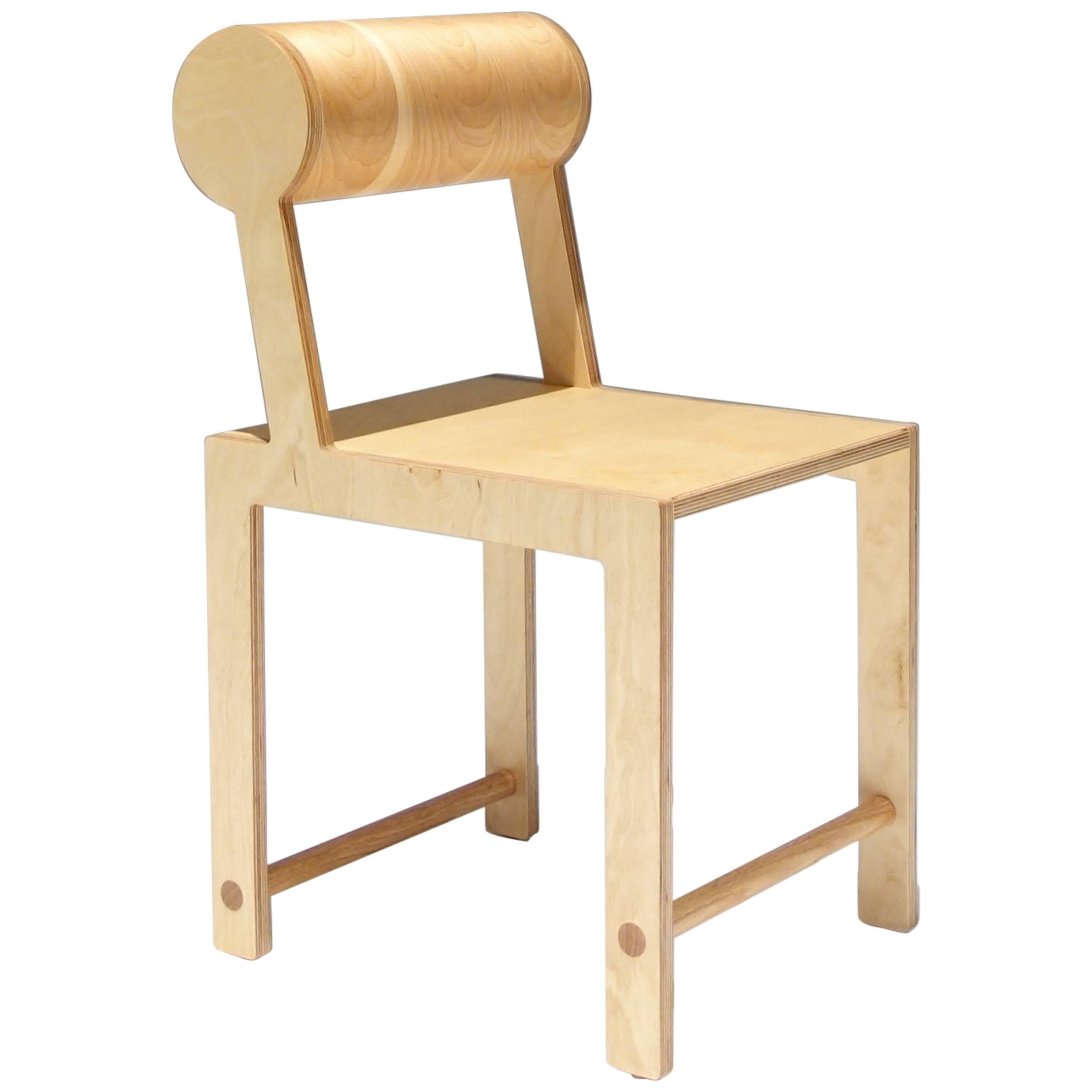 Waka Waka Contemporary Leaning Back Cylinder Wood Dining Chair