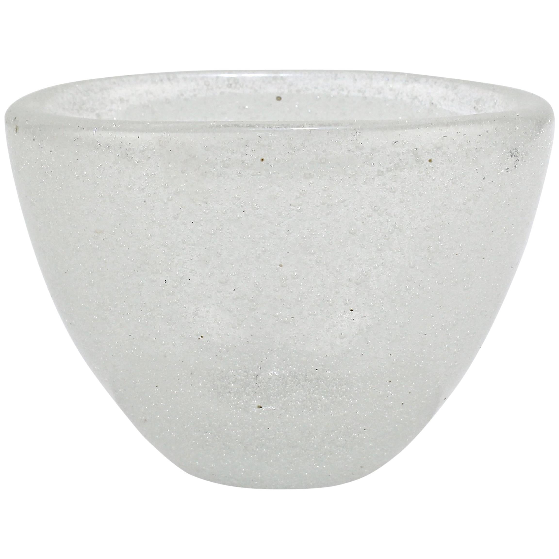 White Pulegoso Glass Vase by Carlo Scarpa for Venini