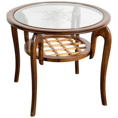 Mid-Century Dark Walnut Wood Coffee Table Attributed to Paolo Buffa, 1940s 