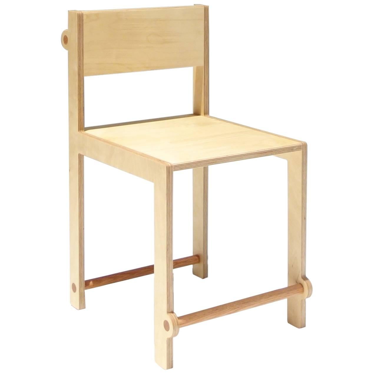 Waka Waka Contemporary Straight Back Wood Dining Chair For Sale