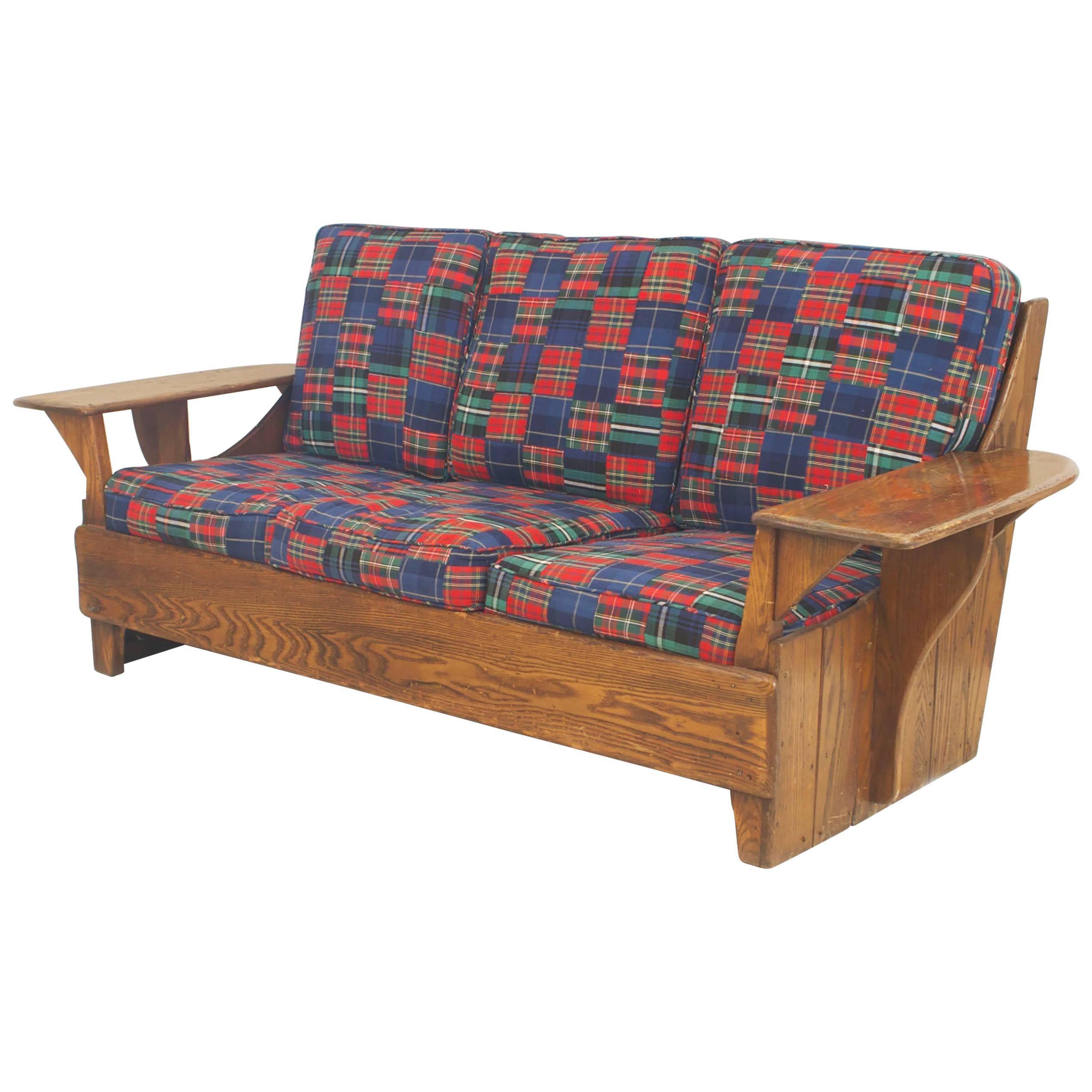 Old Hickory Mission Plaid Settee