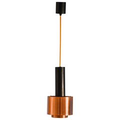 Early 1960s Stilnovo Pendant in Copper, Black Metal with Glass Diffuser 4