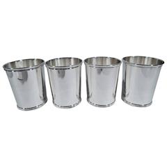 Set of Four Scearce Eisenhower-Era Sterling Silver Mint Juleps