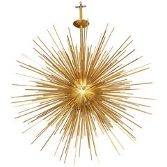 Monumental Brass Sputnik Pendant Light Chandelier 1