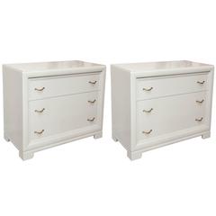 Pair of White Lacquered Kittinger Chests