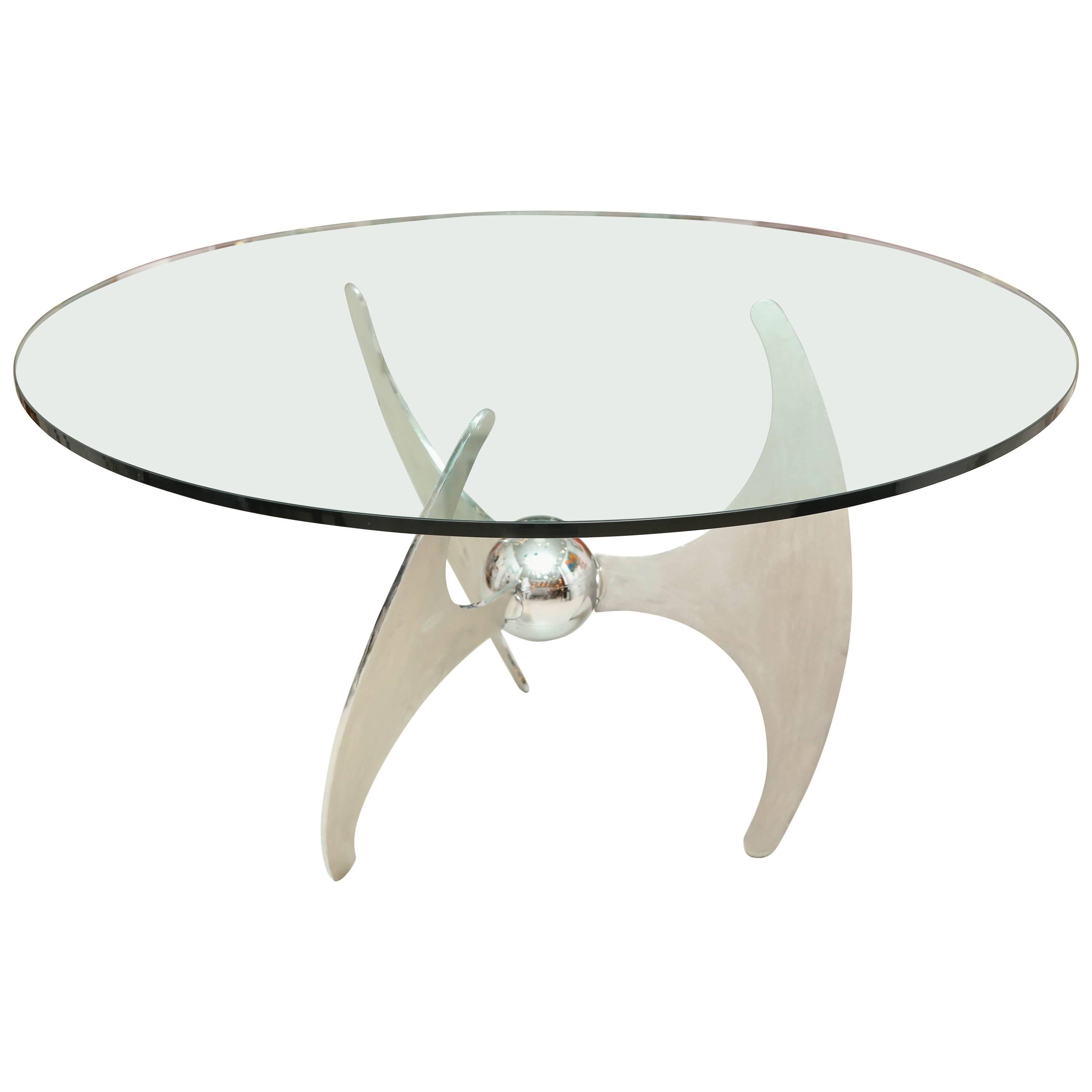 Vintage Mid-Century Atomic "Propeller" Convertible Table For Sale