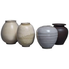 Set of Four Jan Bontjes Van Beek Earthenware Vases, Germany, 1950s