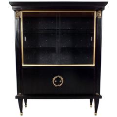 1950s French Empire-Style Ebonized Vitrine 9