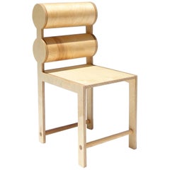 Waka Waka Contemporary Double Cylinder Back Wood Dining Chair