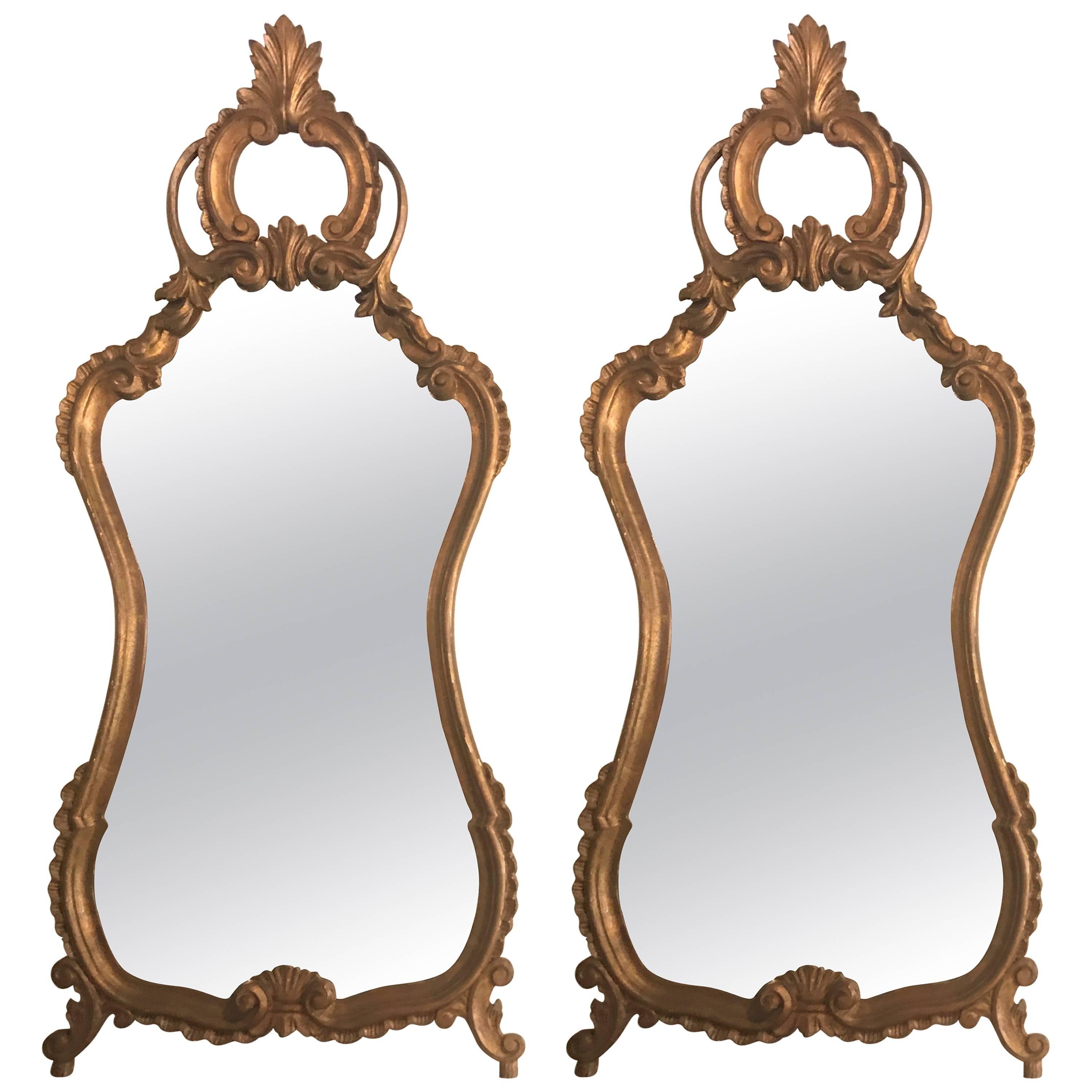 Pair of Italian Rococo Style Wall or Console Mirrors