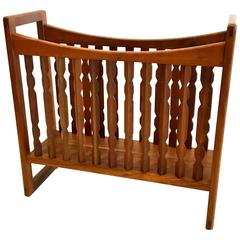 Mid-Century American Modern Solid Walnut Magazine Rack by Arthur Umanoff