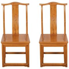 Pair of High Back Chinese Chairs Ming Style 3