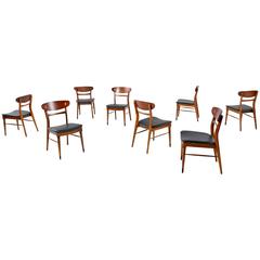 Set of 8 Lane Acclaim Curved Back Black Vinyl Dining Chairs