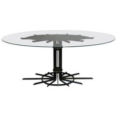 Bronze-Coloured Iron Oval Table, France, circa 1940s