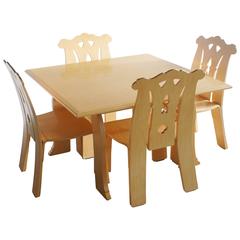 Robert Venturi "Cabriole Leg" Table and Four "Chippendale" Chairs Set