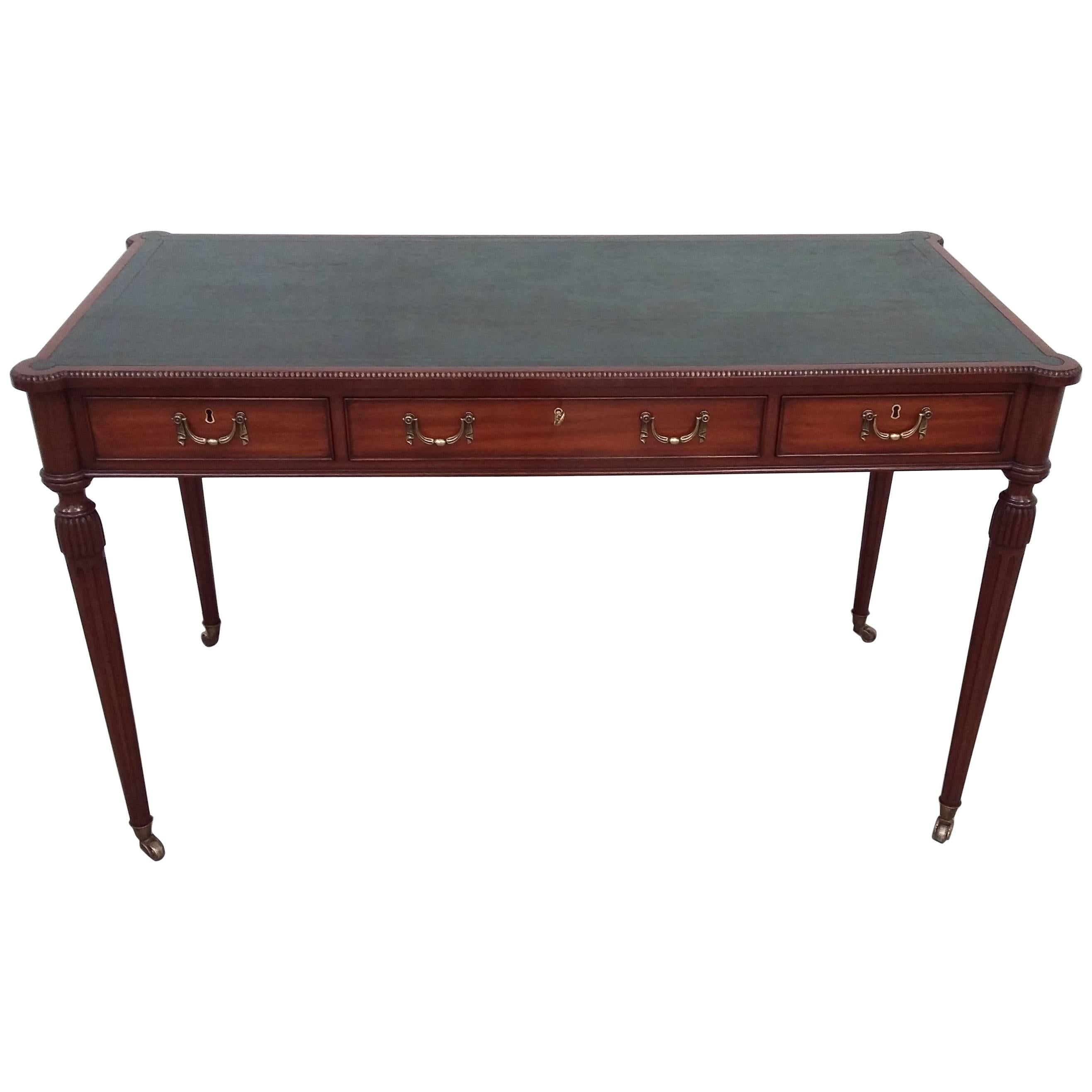 Arthur Brett Mahogany Writing Table with Leather Top For Sale