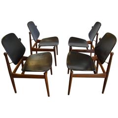 Four Arne Vodder Teak Dining Chairs for France & Dar