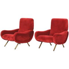 Pair of Easy Chairs Marco Zanuso 1951 for Arflex Model Lady