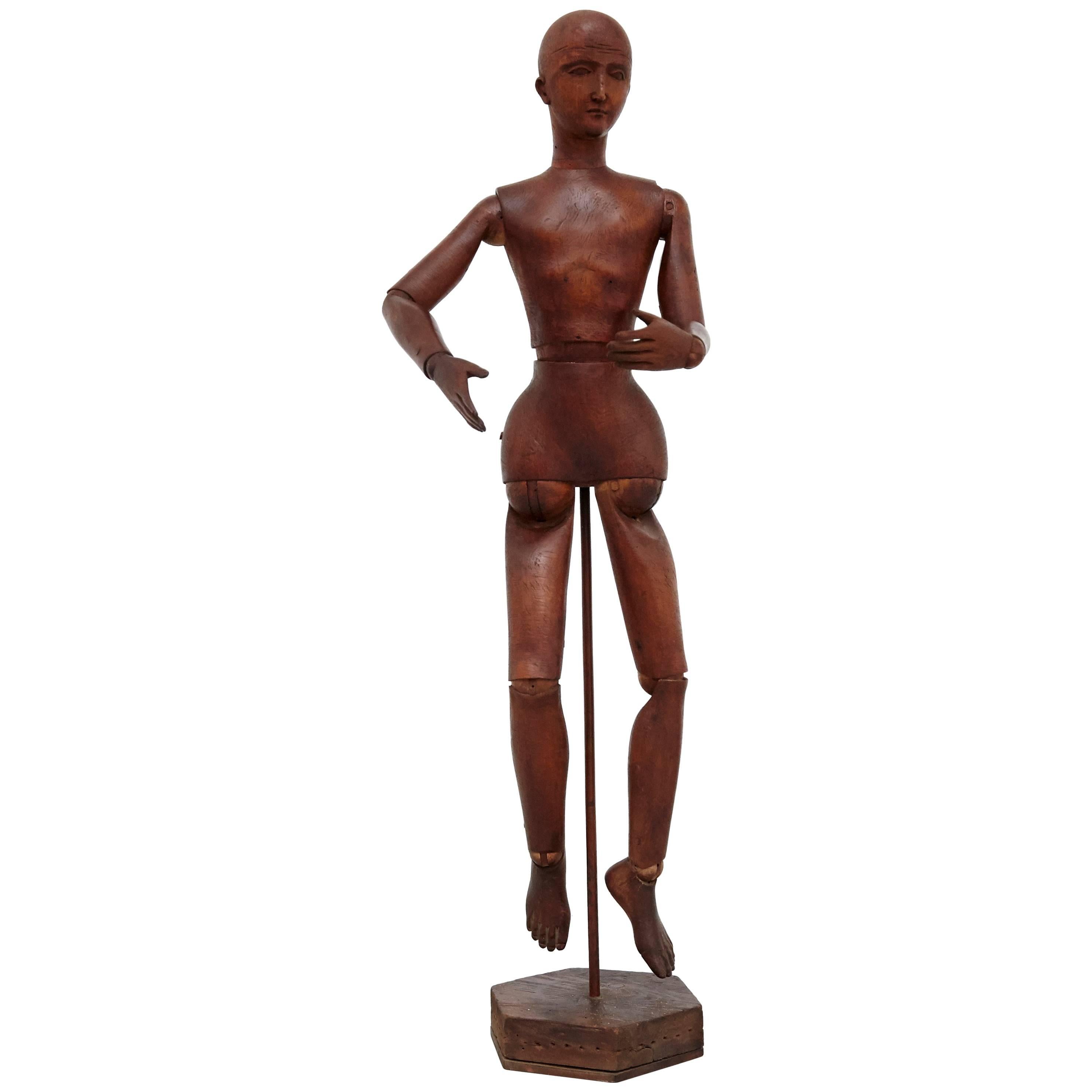 Rare 19th Century Wooden Articulated Mannequin